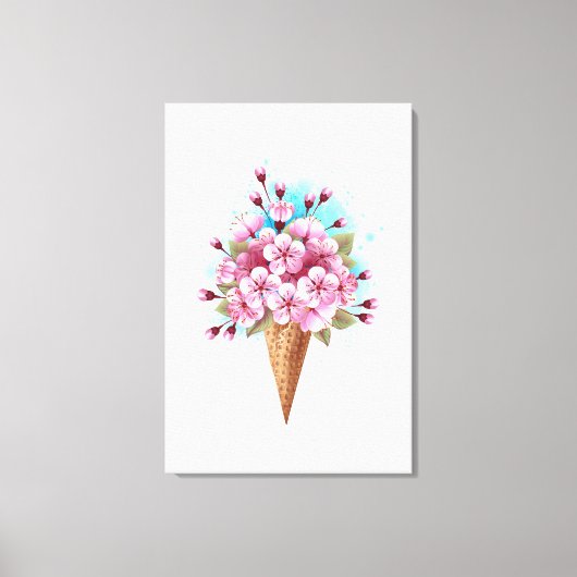 Rosa Sakura Ice Waffel Leinwanddruck (Vorderseite)