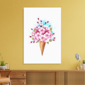 Rosa Sakura Ice Waffel Leinwanddruck (Insitu (Wohnzimmer))