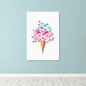 Rosa Sakura Ice Waffel Leinwanddruck (Insitu (Holzboden))