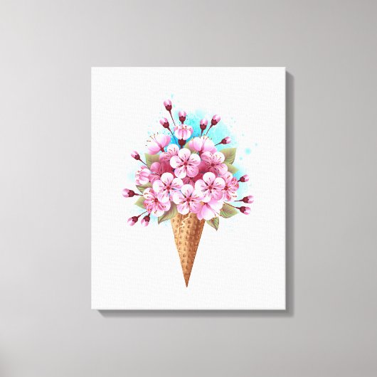 Rosa Sakura Ice Waffel Leinwanddruck (Vorderseite)