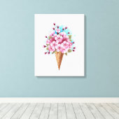 Rosa Sakura Ice Waffel Leinwanddruck (Insitu (Holzboden))