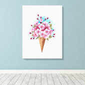Rosa Sakura Ice Waffel Leinwanddruck (Insitu (Holzboden))