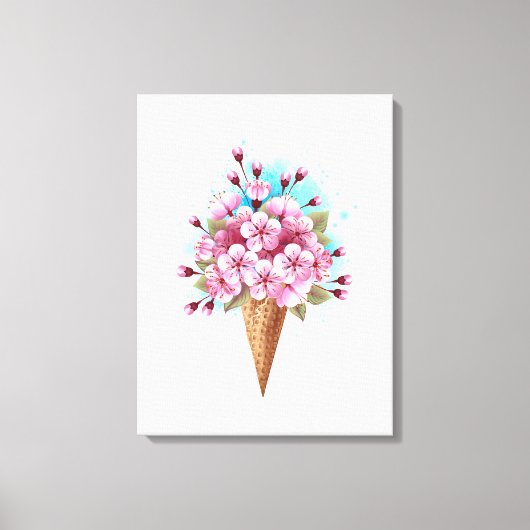 Rosa Sakura Ice Waffel Leinwanddruck (Vorderseite)