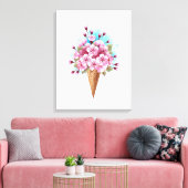 Rosa Sakura Ice Waffel Leinwanddruck (Insitu (Wohnzimmer))