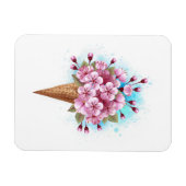 Rosa Sakura Ice Waffel Magnet (Horizontal)