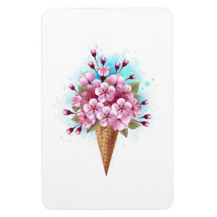 Rosa Sakura Ice Waffel Magnet