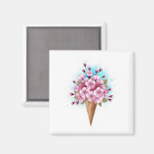 Rosa Sakura Ice Waffel Magnet (Vorderseite/Rückseite)