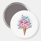 Rosa Sakura Ice Waffel Magnet (Vorderseite/Rückseite)