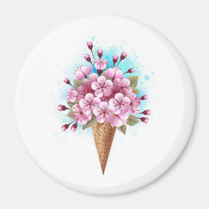 Rosa Sakura Ice Waffel Magnet