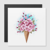 Rosa Sakura Ice Waffel Magneteinladung (Vorne/Hinten)