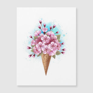 Rosa Sakura Ice Waffel Magnetkarte
