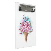 Rosa Sakura Ice Waffel Mini Klemmbrett (Schrägansicht)