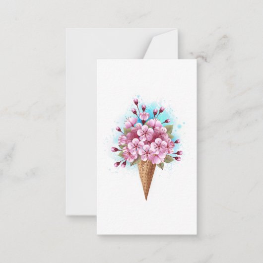 Rosa Sakura Ice Waffel Mitteilungskarte (Vorderseite)