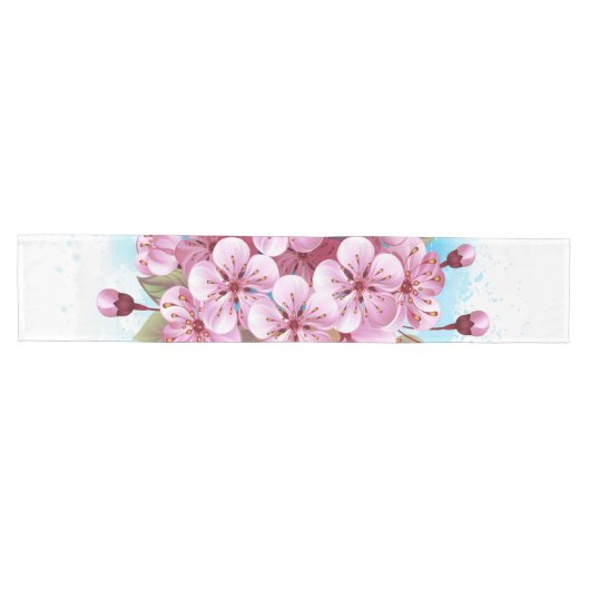 Rosa Sakura Ice Waffel Mittelgroßer Tischläufer (Horizontal)
