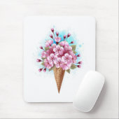 Rosa Sakura Ice Waffel Mousepad (Mit Mouse)