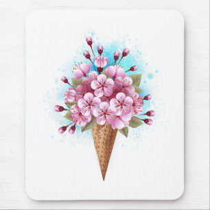 Rosa Sakura Ice Waffel Mousepad