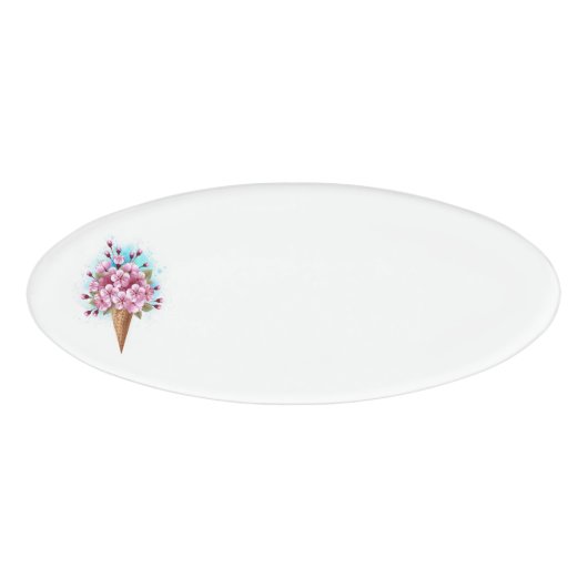 Rosa Sakura Ice Waffel Namenschild (Vorderseite)