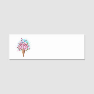 Rosa Sakura Ice Waffel Namensschild