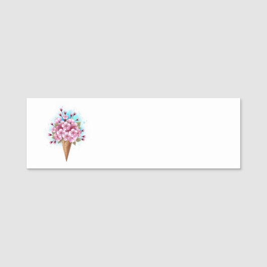 Rosa Sakura Ice Waffel Namensschild (Vorderseite)