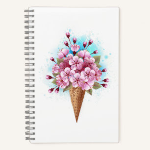 Rosa Sakura Ice Waffel Notizblock