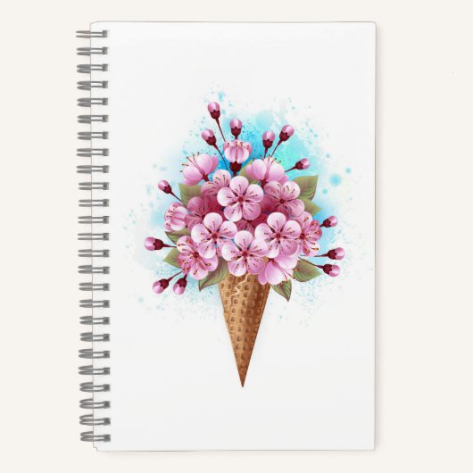 Rosa Sakura Ice Waffel Notizblock (Vorderseite)