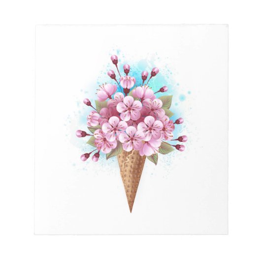 Rosa Sakura Ice Waffel Notizblock (Vorderseite)