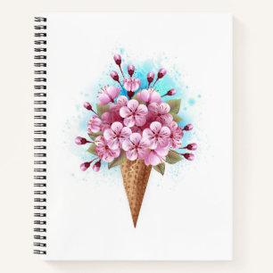 Rosa Sakura Ice Waffel Notizblock