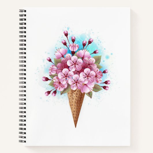Rosa Sakura Ice Waffel Notizblock (Vorderseite)
