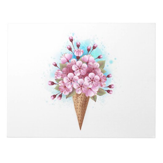 Rosa Sakura Ice Waffel Notizblock (Vorderseite)