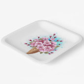 Rosa Sakura Ice Waffel Pappteller (Gewinkelt)