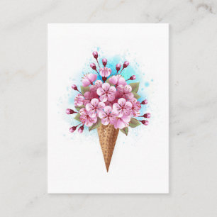 Rosa Sakura Ice Waffel Platzkarte