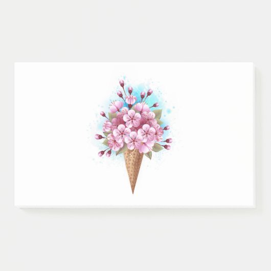 Rosa Sakura Ice Waffel Post-it Klebezettel (Vorderseite)