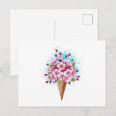 Rosa Sakura Ice Waffel Postkarte (Vorne/Hinten)
