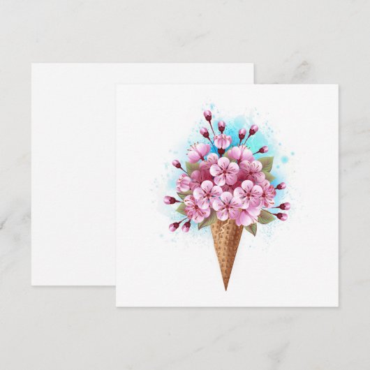 Rosa Sakura Ice Waffel Programm (Vorne/Hinten)