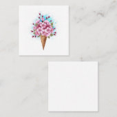 Rosa Sakura Ice Waffel Quadratische Visitenkarte (Vorne/Hinten)