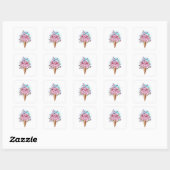 Rosa Sakura Ice Waffel Quadratischer Aufkleber (Blatt)