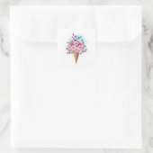 Rosa Sakura Ice Waffel Quadratischer Aufkleber (Tasche)