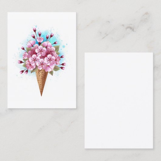 Rosa Sakura Ice Waffel Rabattkarte (Vorne/Hinten)