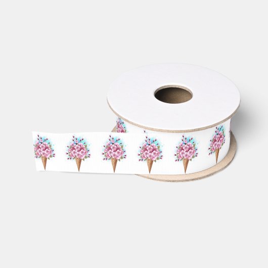 Rosa Sakura Ice Waffel Ripsband (Spule)