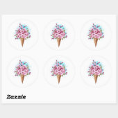 Rosa Sakura Ice Waffel Runder Aufkleber (Blatt)