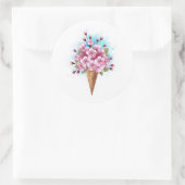 Rosa Sakura Ice Waffel Runder Aufkleber (Tasche)