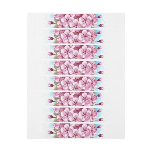 Rosa Sakura Ice Waffel Rundum-Adressaufkleber (Bogen)