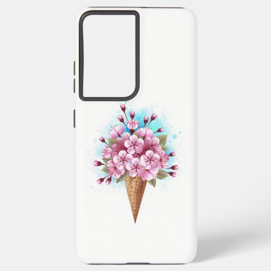 Rosa Sakura Ice Waffel Samsung Galaxy Hülle (Rückseite)