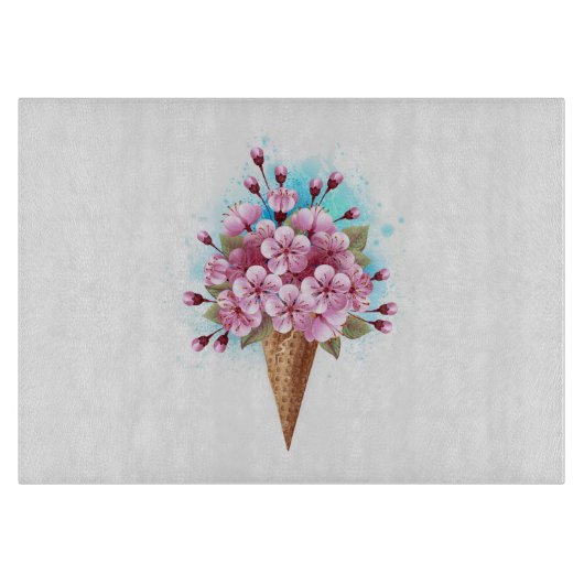 Rosa Sakura Ice Waffel Schneidebrett (Vorderseite)