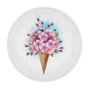 Rosa Sakura Ice Waffel Schneidebrett