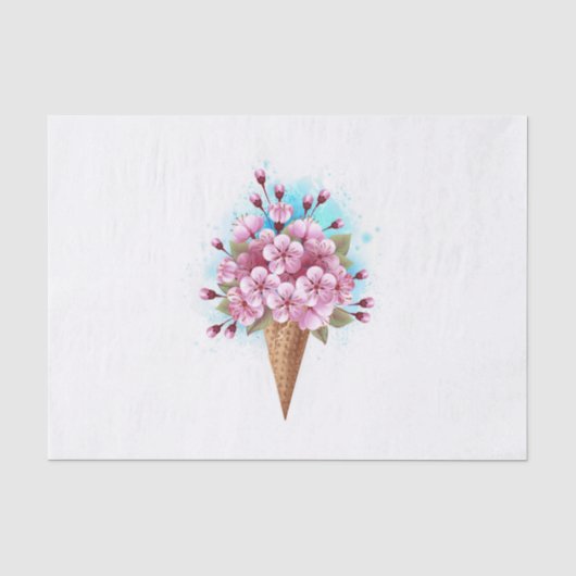 Rosa Sakura Ice Waffel Seidenpapier (Vorderseite)