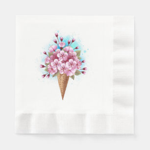 Rosa Sakura Ice Waffel Serviette