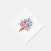 Rosa Sakura Ice Waffel Serviette (Ecke)