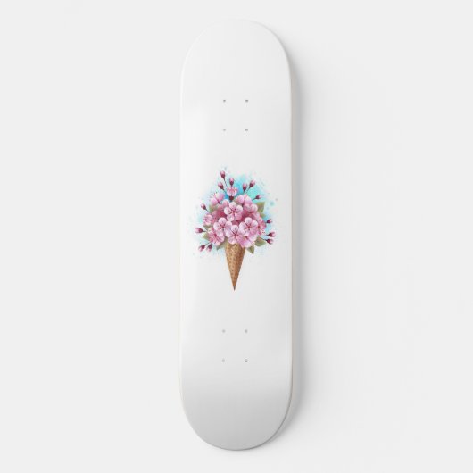 Rosa Sakura Ice Waffel Skateboard (Vorderseite)