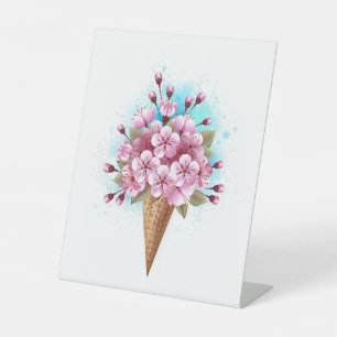 Rosa Sakura Ice Waffel Sockelschild